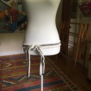 Woven Belt; Fringe Tie Belt